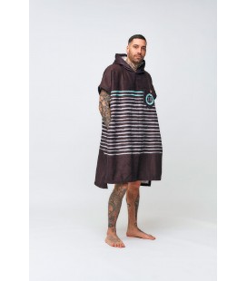 AFTER ESSENTIALS PONCHO SAILOR STRIPES - BLACK